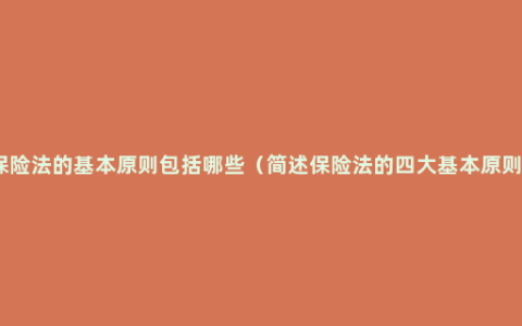 保险法的基本原则包括哪些（简述保险法的四大基本原则）