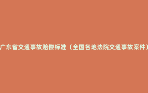 广东省交通事故赔偿标准（全国各地法院交通事故案件）