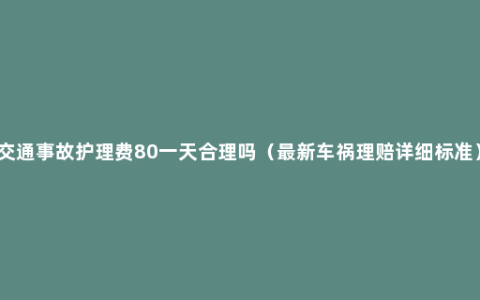 交通事故护理费80一天合理吗（最新车祸理赔详细标准）