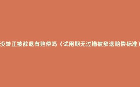 没转正被辞退有赔偿吗（试用期无过错被辞退赔偿标准）