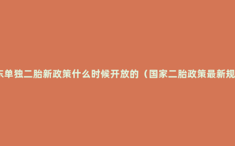 山东单独二胎新政策什么时候开放的（国家二胎政策最新规定）