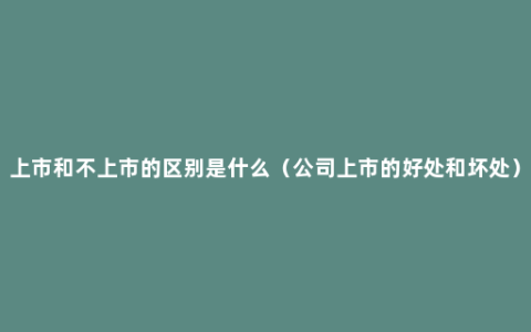 上市和不上市的区别是什么（公司上市的好处和坏处）