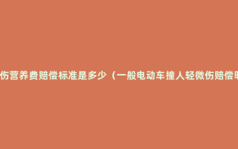 轻微伤营养费赔偿标准是多少（一般电动车撞人轻微伤赔偿明细）