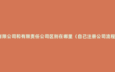 有限公司和有限责任公司区别在哪里（自己注册公司流程）