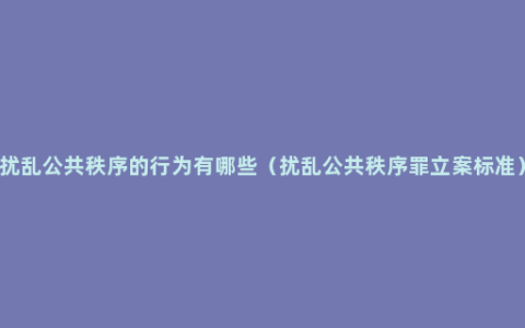 扰乱公共秩序的行为有哪些（扰乱公共秩序罪立案标准）