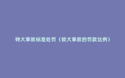 特大事故标准处罚（较大事故的罚款比例）