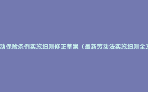 劳动保险条例实施细则修正草案（最新劳动法实施细则全文）