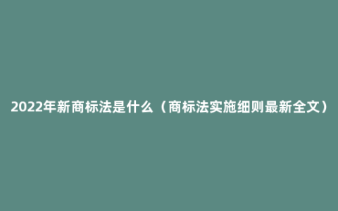 2022年新商标法是什么（商标法实施细则最新全文）