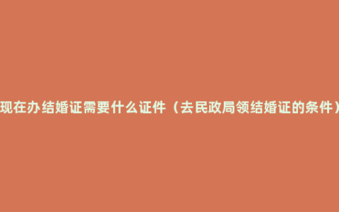 现在办结婚证需要什么证件（去民政局领结婚证的条件）