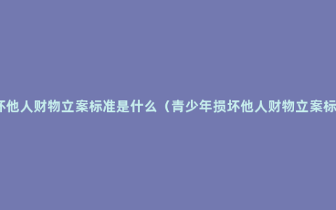 损坏他人财物立案标准是什么（青少年损坏他人财物立案标准）