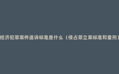 经济犯罪案件追诉标准是什么（侵占罪立案标准和量刑）