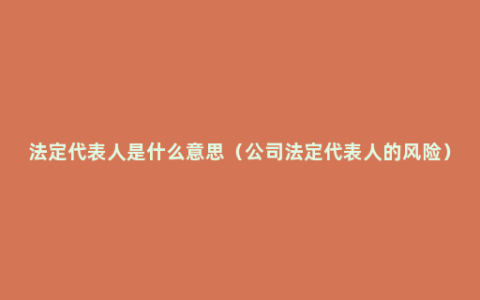 法定代表人是什么意思（公司法定代表人的风险）