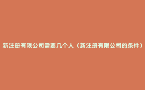 新注册有限公司需要几个人（新注册有限公司的条件）