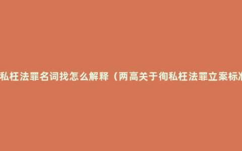 徇私枉法罪名词找怎么解释（两高关于徇私枉法罪立案标准）