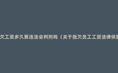 拖欠工资多久算违法会判刑吗（关于拖欠员工工资法律依据）