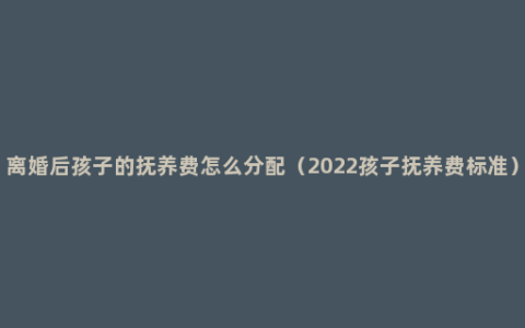 离婚后孩子的抚养费怎么分配（2022孩子抚养费标准）