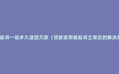 欠钱起诉一般多久追回欠款（贷款逾期被起诉立案后的解决办法）