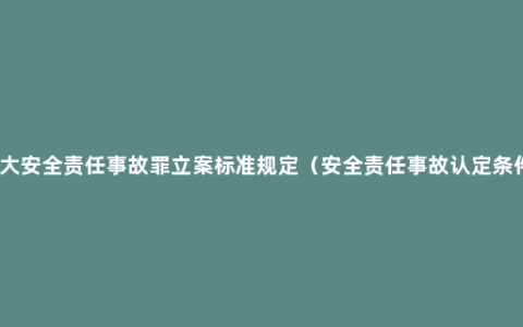 重大安全责任事故罪立案标准规定（安全责任事故认定条件）