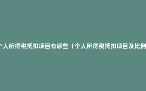 个人所得税抵扣项目有哪些（个人所得税抵扣项目及比例）