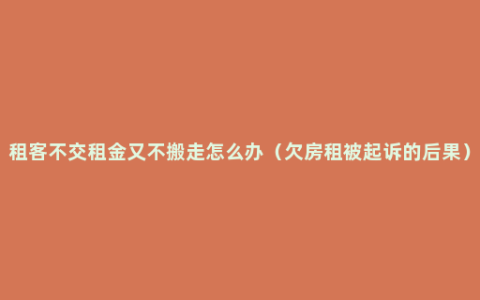 租客不交租金又不搬走怎么办（欠房租被起诉的后果）