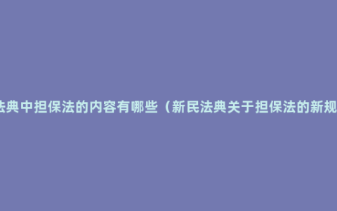 民法典中担保法的内容有哪些（新民法典关于担保法的新规定）