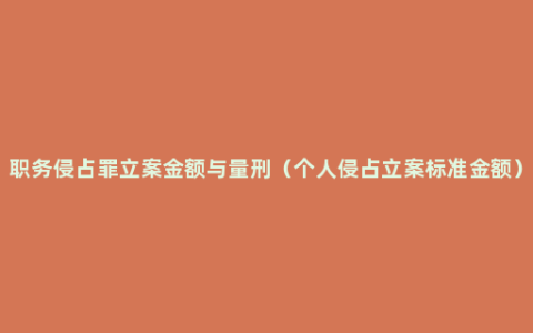 职务侵占罪立案金额与量刑（个人侵占立案标准金额）