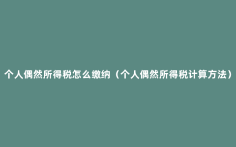 个人偶然所得税怎么缴纳（个人偶然所得税计算方法）