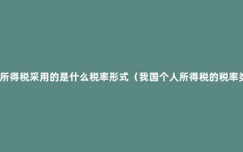 个人所得税采用的是什么税率形式（我国个人所得税的税率类型）