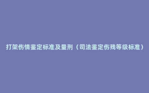 打架伤情鉴定标准及量刑（司法鉴定伤残等级标准）