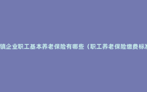 城镇企业职工基本养老保险有哪些（职工养老保险缴费标准）