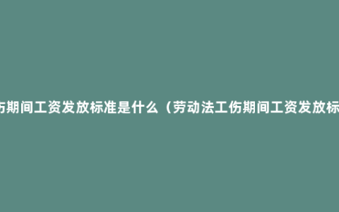 工伤期间工资发放标准是什么（劳动法工伤期间工资发放标准）