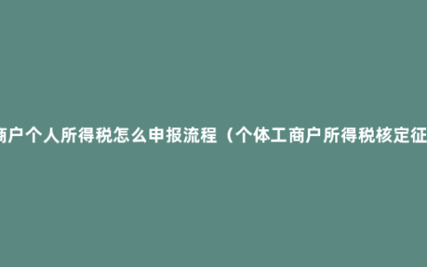 个体工商户个人所得税怎么申报流程（个体工商户所得税核定征收标准）