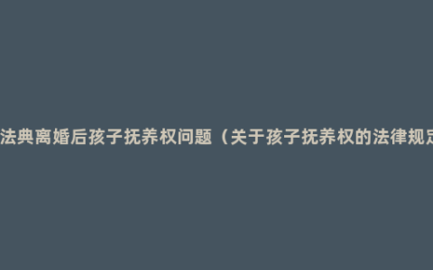 民法典离婚后孩子抚养权问题（关于孩子抚养权的法律规定）