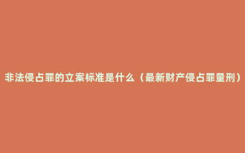 非法侵占罪的立案标准是什么（最新财产侵占罪量刑）