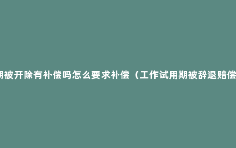 试用期被开除有补偿吗怎么要求补偿（工作试用期被辞退赔偿标准）