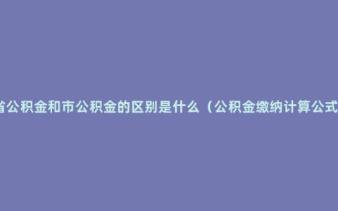 省公积金和市公积金的区别是什么（公积金缴纳计算公式）