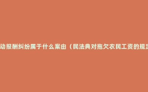 劳动报酬纠纷属于什么案由（民法典对拖欠农民工资的规定）