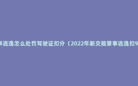 肇事逃逸怎么处罚驾驶证扣分（2022年新交规肇事逃逸扣9分）