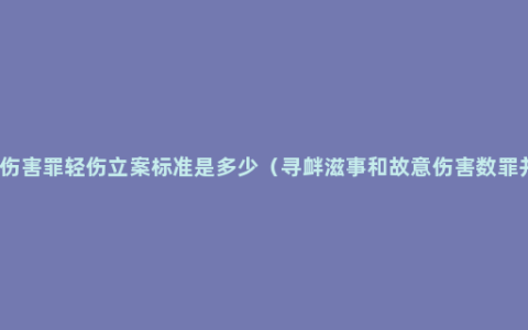 故意伤害罪轻伤立案标准是多少（寻衅滋事和故意伤害数罪并罚）