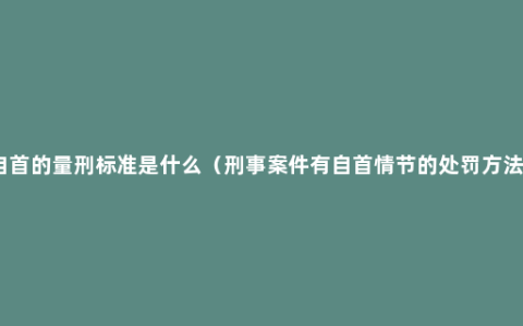 自首的量刑标准是什么（刑事案件有自首情节的处罚方法）