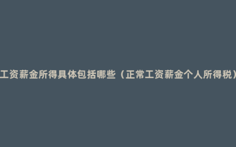 工资薪金所得具体包括哪些（正常工资薪金个人所得税）