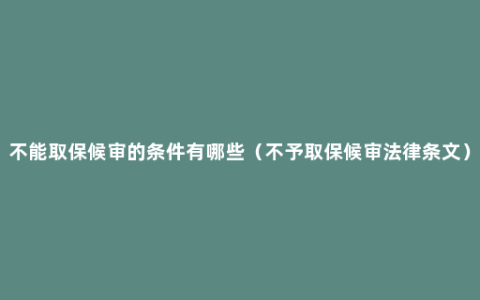 不能取保候审的条件有哪些（不予取保候审法律条文）