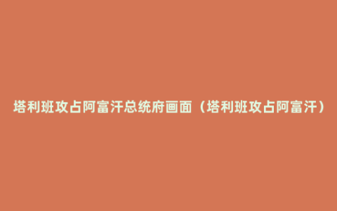 塔利班攻占阿富汗总统府画面（塔利班攻占阿富汗）