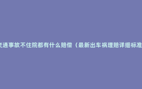 交通事故不住院都有什么赔偿（最新出车祸理赔详细标准）