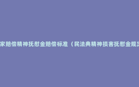 国家赔偿精神抚慰金赔偿标准（民法典精神损害抚慰金规定）