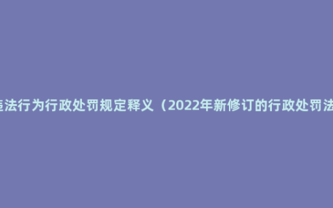 价格违法行为行政处罚规定释义（2022年新修订的行政处罚法解读）