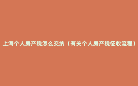 上海个人房产税怎么交纳（有关个人房产税征收流程）