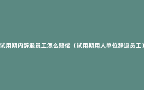 试用期内辞退员工怎么赔偿（试用期用人单位辞退员工）