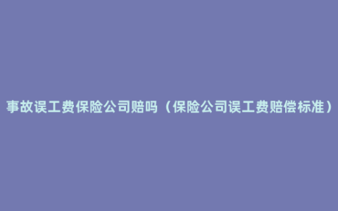 事故误工费保险公司赔吗（保险公司误工费赔偿标准）