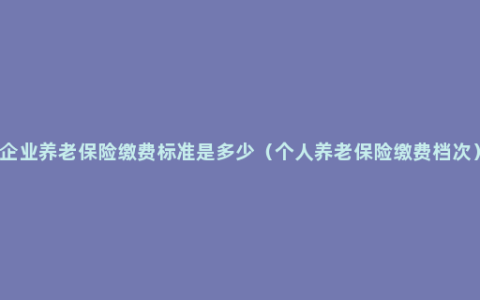 企业养老保险缴费标准是多少（个人养老保险缴费档次）